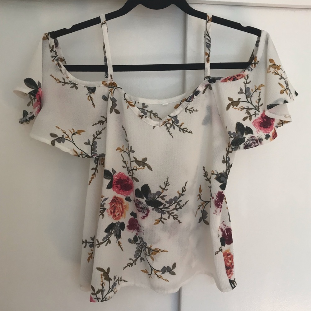 5️⃣/$1️⃣5️⃣ Floral Off the Shoulders Top - Picture 5 of 6